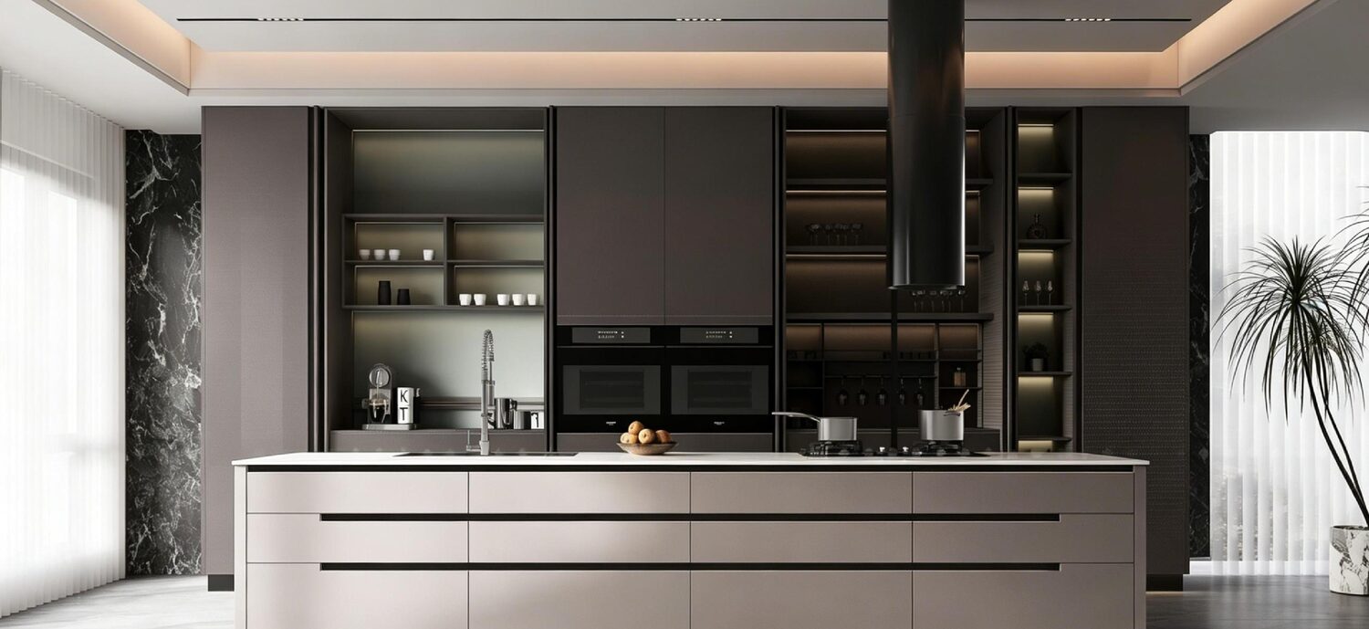 Matte modern island kitchen