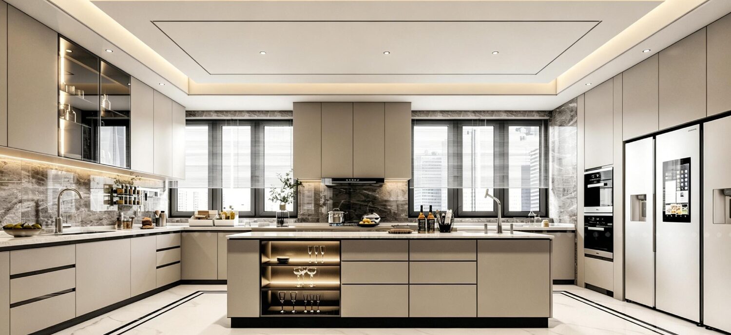 Cream modern island kitchen